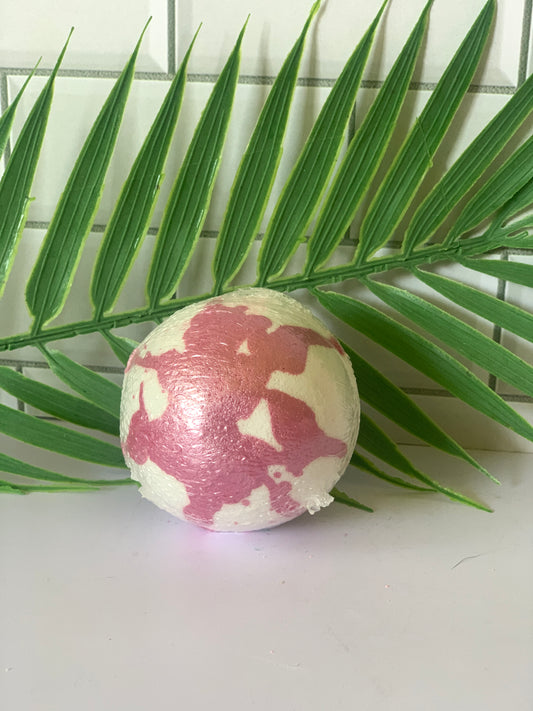 pink rose splash bath bomb