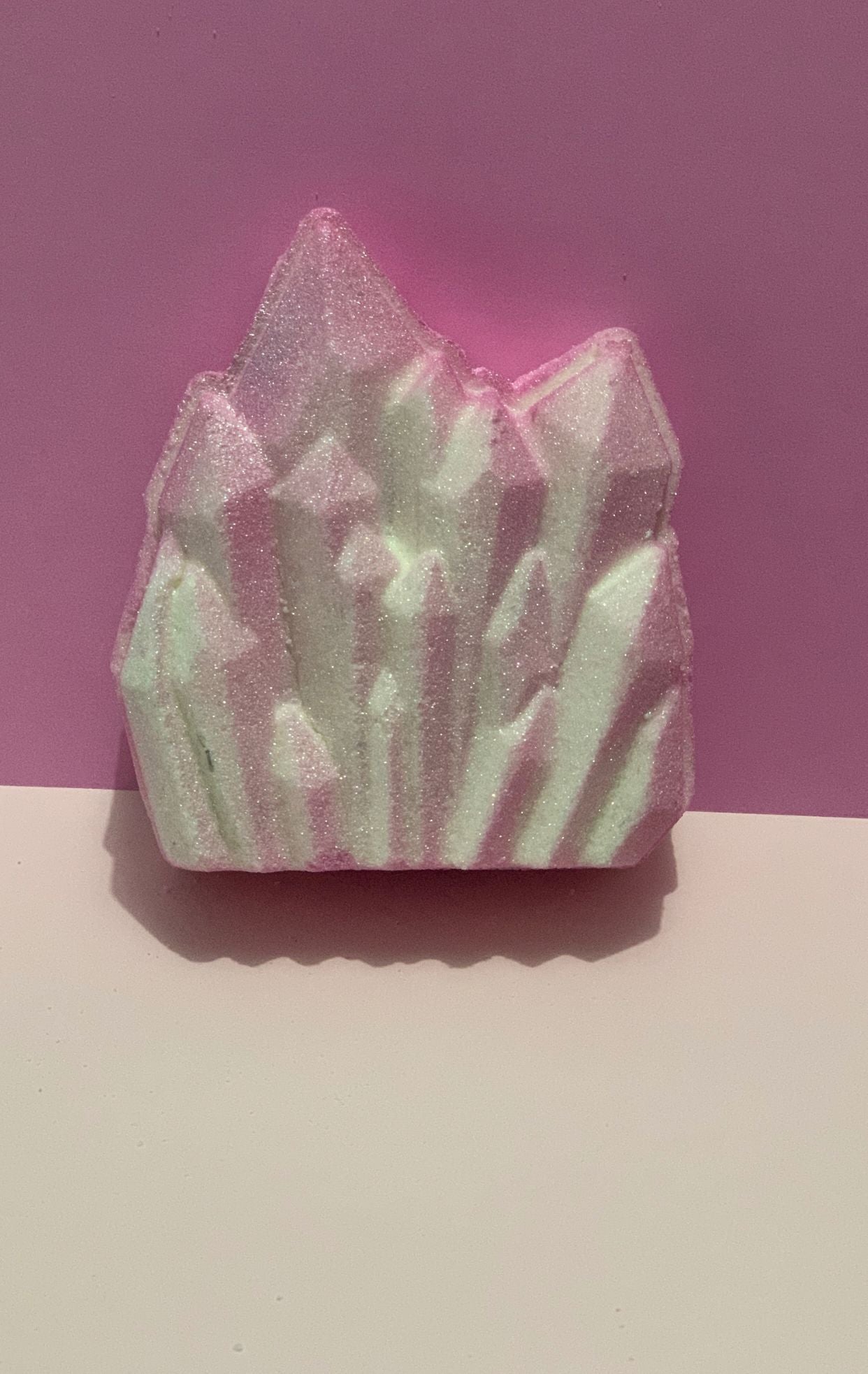 Rose Quartz crystal Cluster Bath Bomb