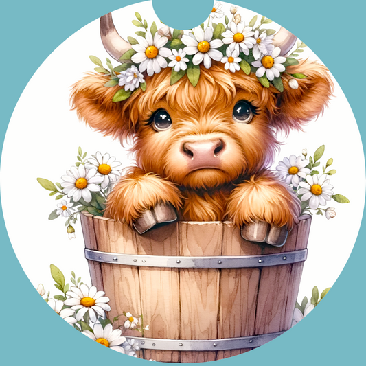 HIGHLAND BARREL COW CAR COASTER