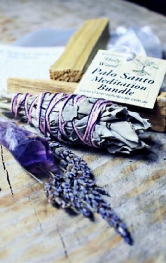 Palo Santo Meditation bundle with Amethyst Point